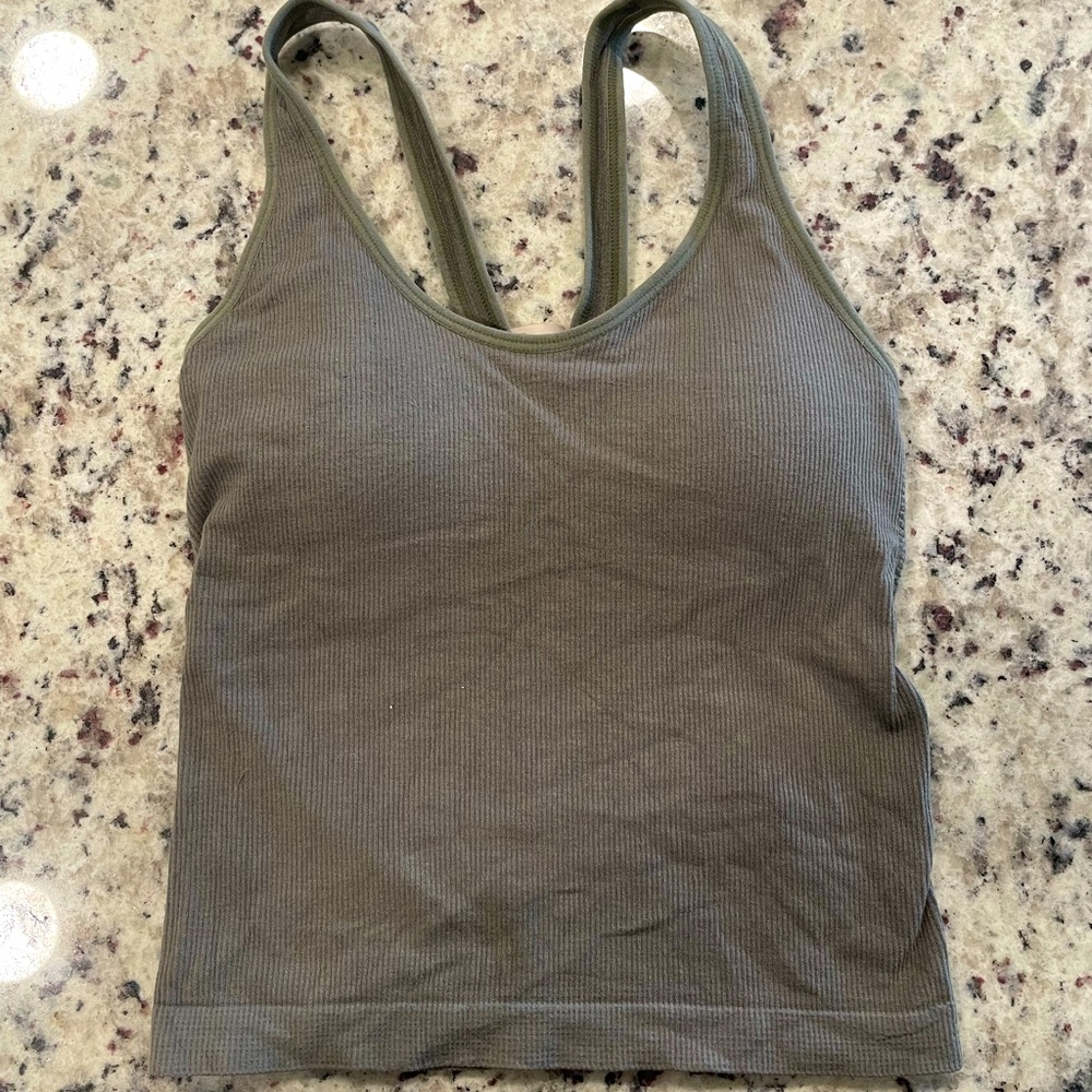 Altrd state top- army green. Includes built in padding. “One size”- like a small